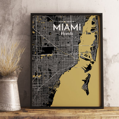 Miami City Map - Unframed Graphic Art
