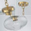 Suspension ovale en verre côtelé transparent à lumière