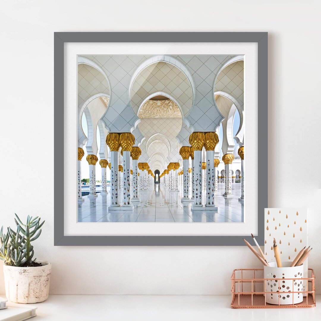 Gerahmtes Poster Mosque in Abu Dhabi