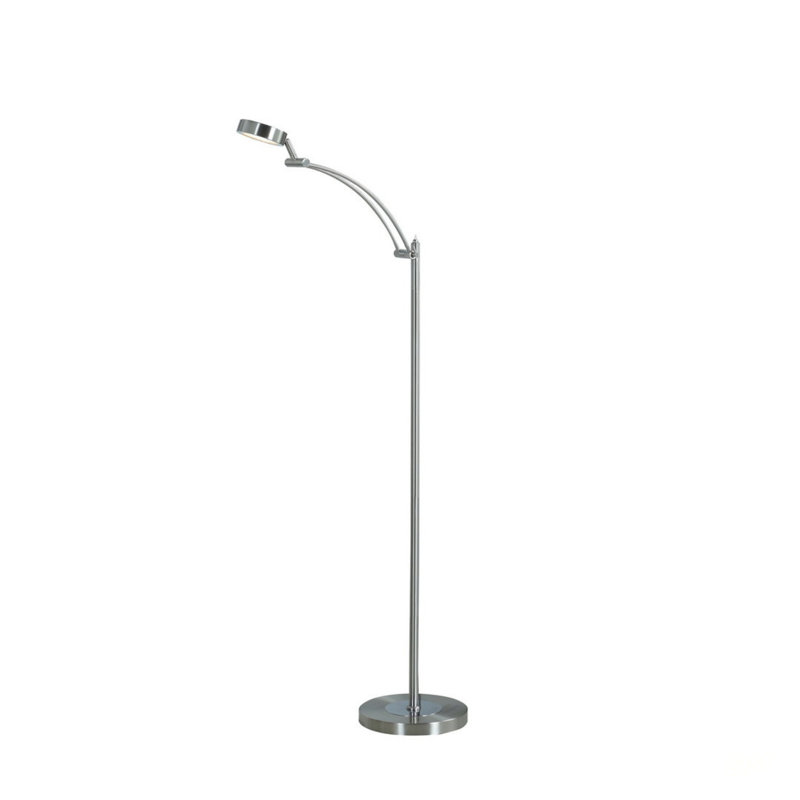 54-Inch-Long Tinsley Silver Integrated LED Task Floor Lamp With Flexible Shade And Energy-Efficient Lighting