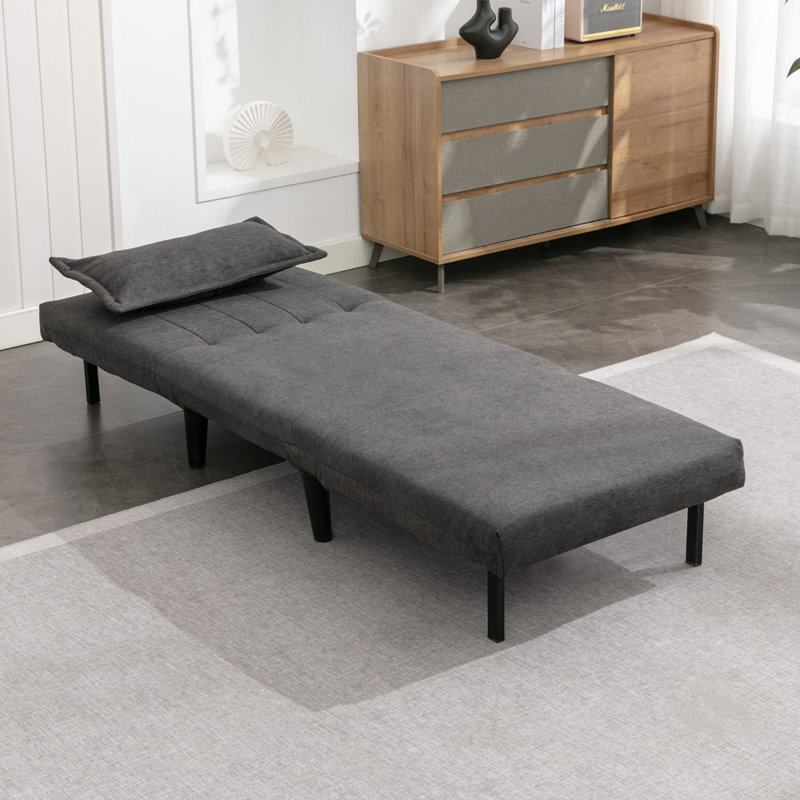 Naraya Upholstered 1 Seater Sofa Bed, Charcoal