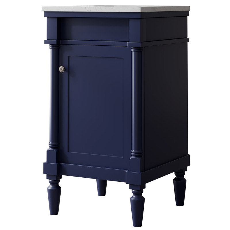 19'' Single Bathroom Vanity with Engineered Stone Top, Blue