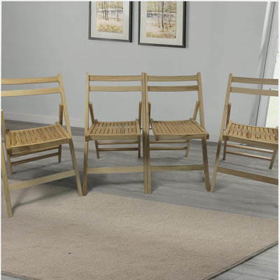 Chaise pour événement spécial pliante en bois à lattes Furniture - bois, ensemble de 4, CHAISE PLIABLE, STYLE PLIABLE