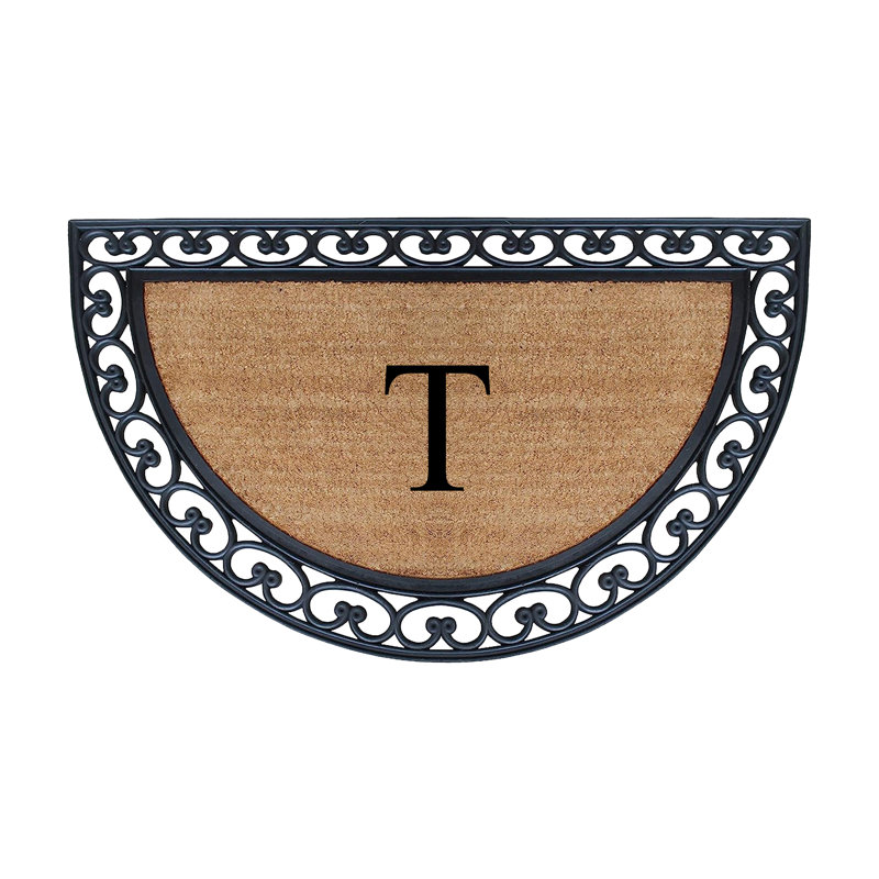 Vanslyke Non-Slip Doormat for Outdoor Entrance Front Door Mat 48" x 30" Semicircular, T