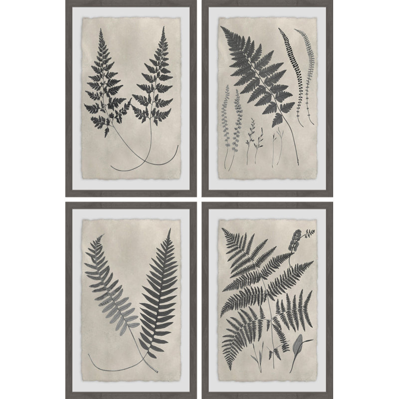 « rétro-arts, étude iii quadriptych », ensemble de 4 reproductions d’impressions encadrées, H 30 po x l 20 po x L 1,5 po