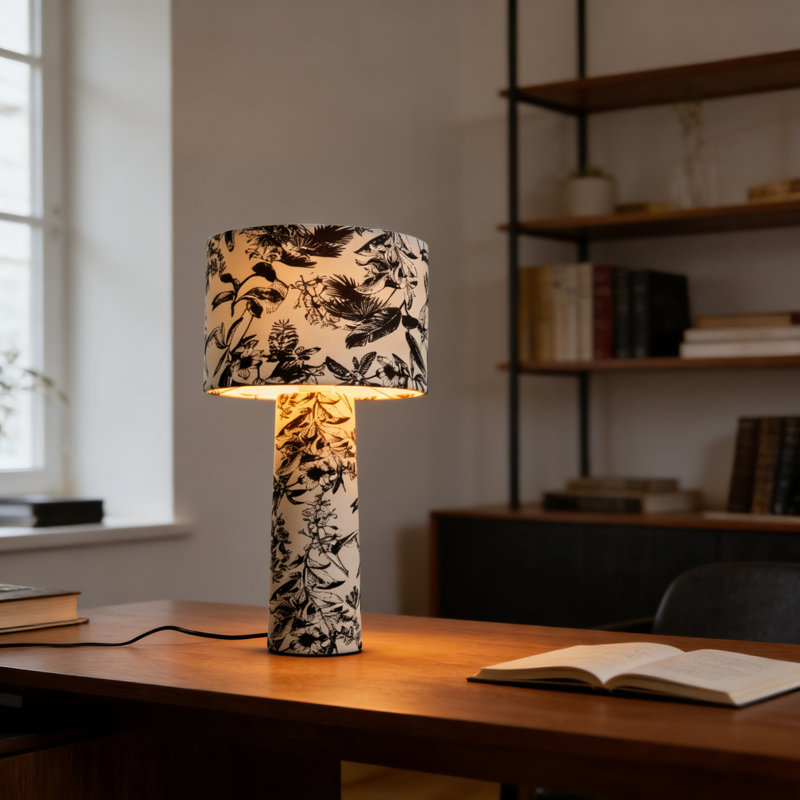 Lampe de table moderne en tissu 1 lumière