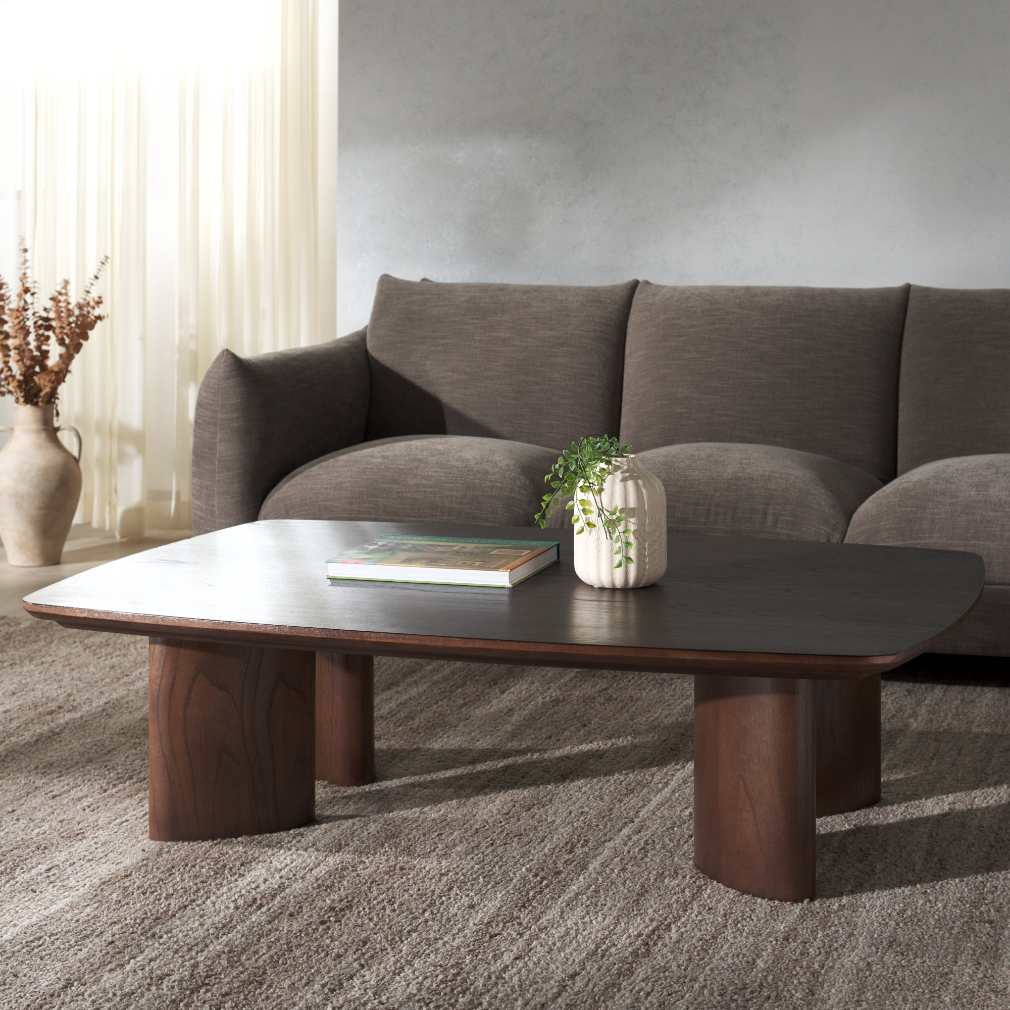 Caya Rectangle Wood Coffee Table, Brown