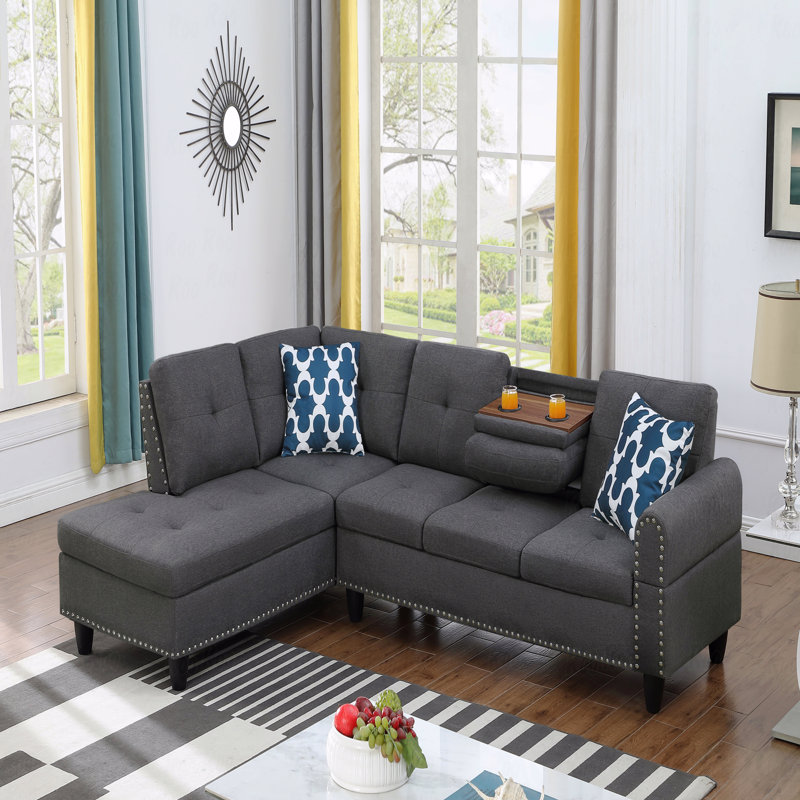 2 - Piece 98" Wide Left Hand Facing Sofa And Chaise