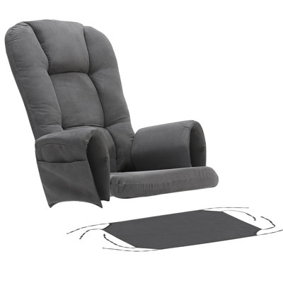 Ensemble de remplacement de coussin de chaise berçante en suède pelucheux avec poches de rangement et support ergonomique