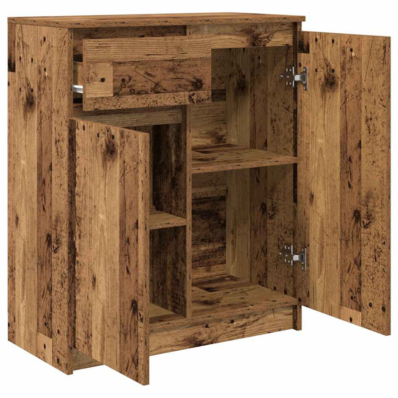 Sideboard With Drawer 71X35x84 Cm Engineered Wood, Old Wood
