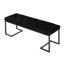 Banc rembourré à losanges, noir et bronze, lignes droites pour un look moderne, structure ouverte, structure en fer avec finition lisse, rembourrage en mousse, revêtement en velours, profondeur 45 po, largeur 15,15 po, hauteur 18,52 po