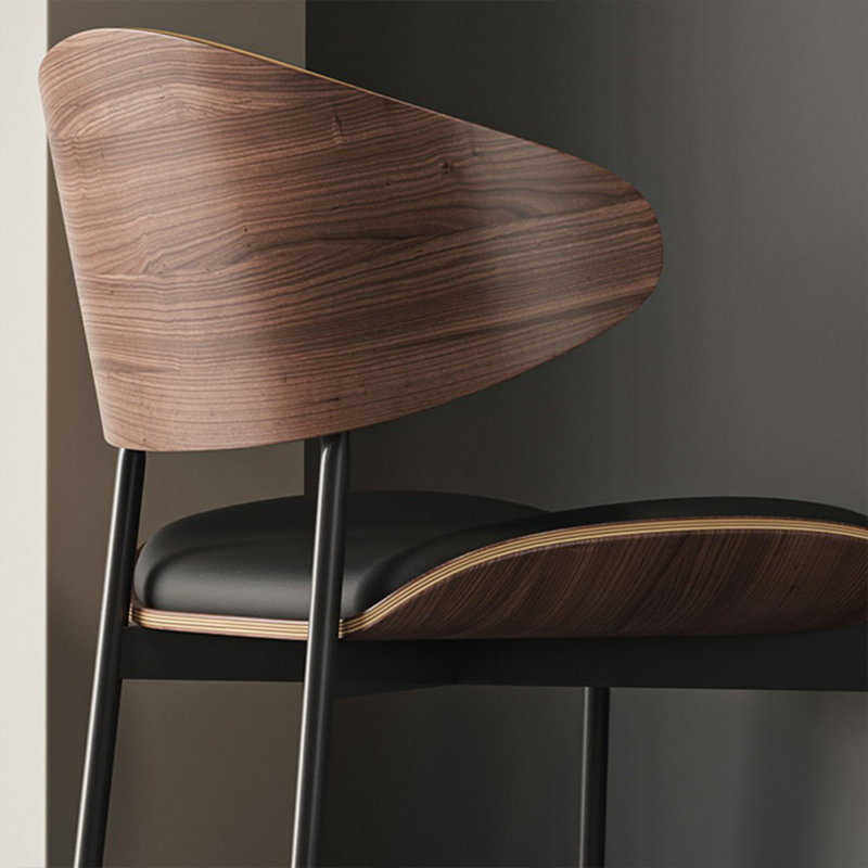 Black Solid back side Chair(Set of 2)
