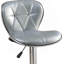 Tabouret en similicuir argent / gris, hauteur réglable, base chromée, ensemble de 2