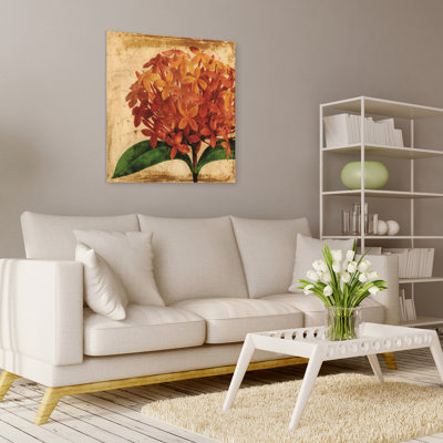« vibrant antique hortensia », impression sur verre