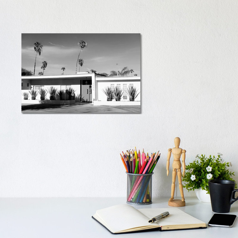 Palm Springs Retro House by Philippe Hugonnard - Wrapped Canvas Print, 20.32 cm H x 30.48 cm W