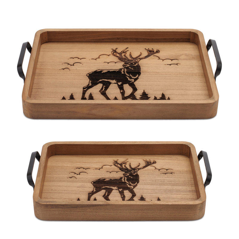 Ensemble de 2 plateaux Wooder Deer