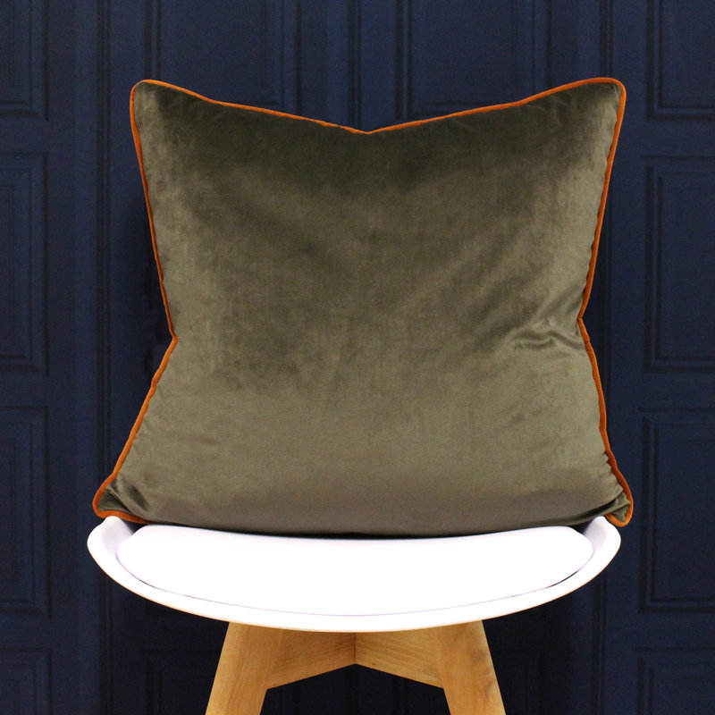 Oliver Square Throw, Mocha/Pumpkin, Pillow Cover Only - No Insert