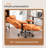 Orange Leather Swivel Office Chair with Recliner
