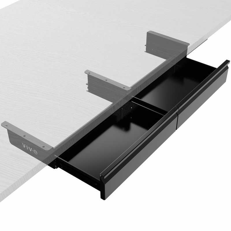 VIVO Black Pull Out 32" Under Desk Dual Storage Drawers