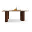 Table de salle à manger en bois massif brun demi-cercle-1616975893