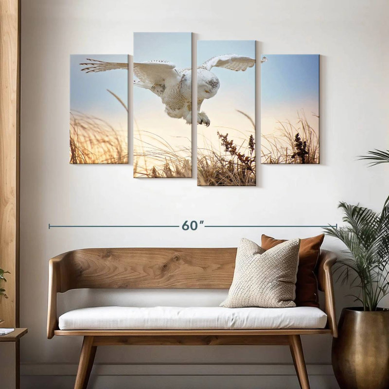 Brampt Flying Snowy Owl, 32" H x 52" W