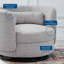 34'' W Swivel Barrel Chair