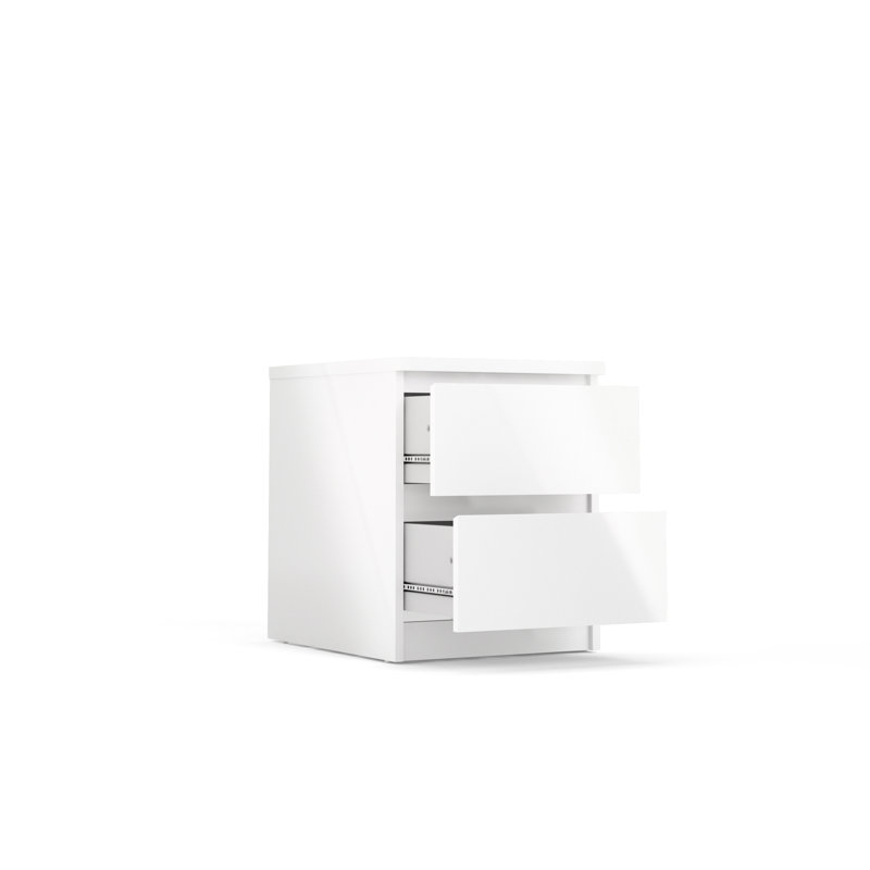 Jada 2 - Drawer Nightstand, White High Gloss
