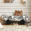 Banc tricoté noir et blanc de style moderne du milieu du siècle, 80 cm, pour bout de lit/tabouret à chaussures-481223632
