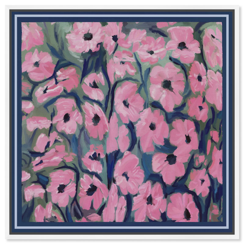 Night Blooms Print by Oliver Gal, 25"H x 25"W, White Floater Frame
