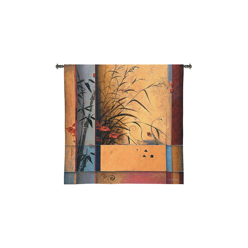Tapisserie florale en bambou