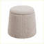 Repose-pieds rond avec tissu bouclé beige doux, sans assemblage | Beige | Rembourré-1348694488