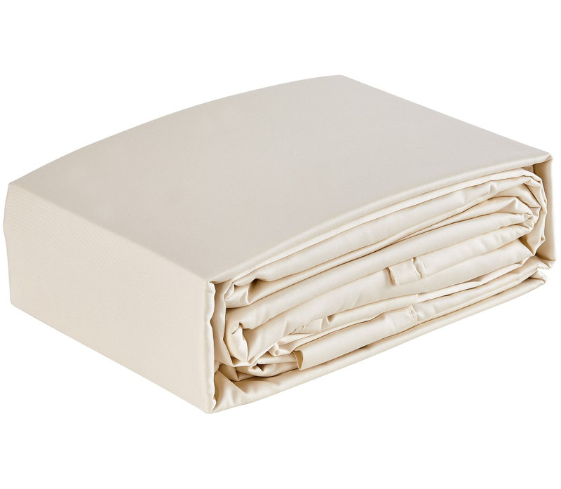 Ensemble de draps 100% coton 300 fils mySraps, Naturel, Ensemble de draps pour lit simple avec deux taies 