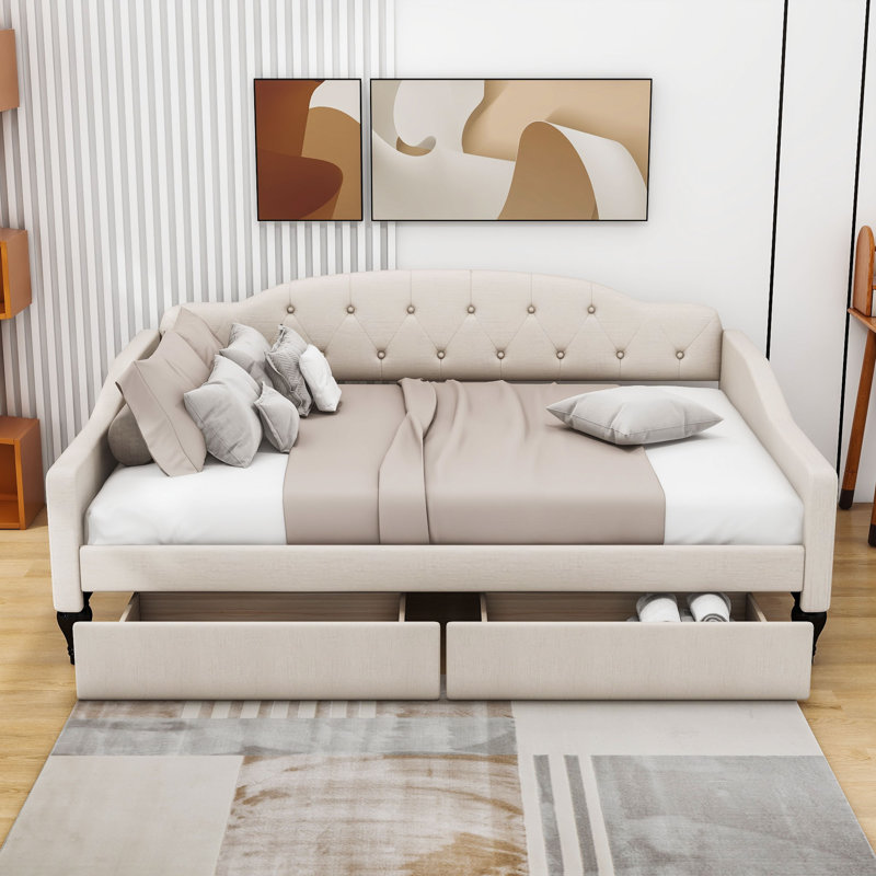 Chantavia Full Upholstered Daybed with 2 Drawers