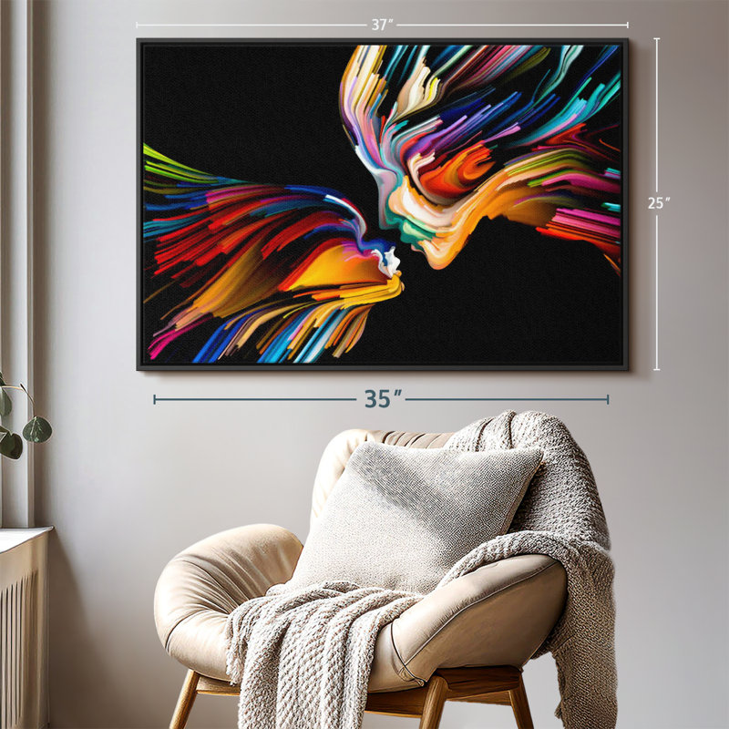 Impression sur toile abstraite Love, H 25 po x l 37 po