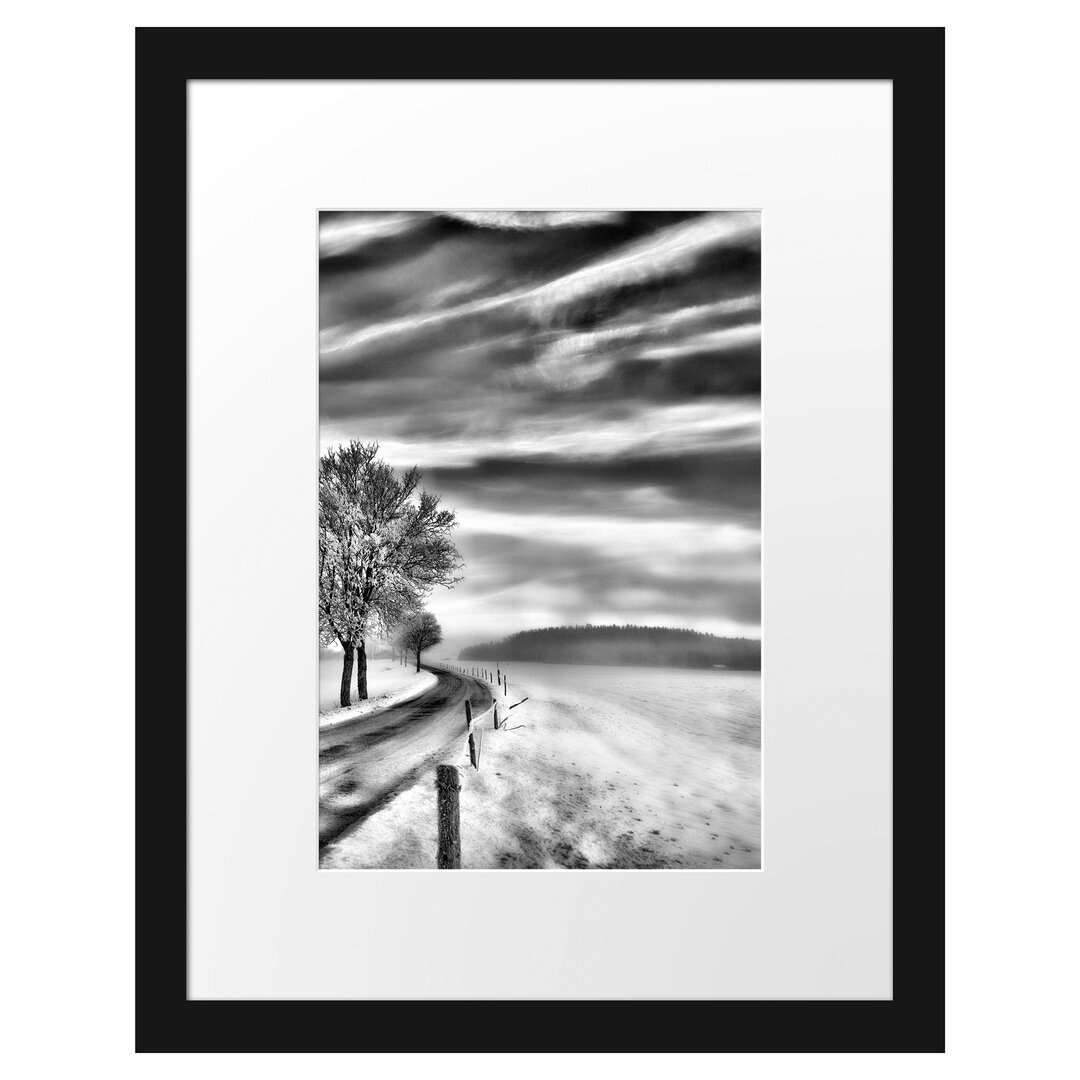 Gerahmtes Poster Baum im Schnee