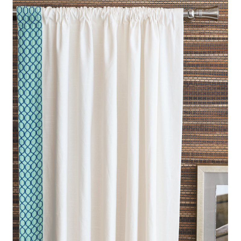 Malia 100% Cotton Semi Sheer Curtain Single Panel, 48" W x 108" L, Right