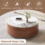 Table basse moderne avec dessus en pierre frittée avec roulettes et 2 tiroirs, 29,5-822091546