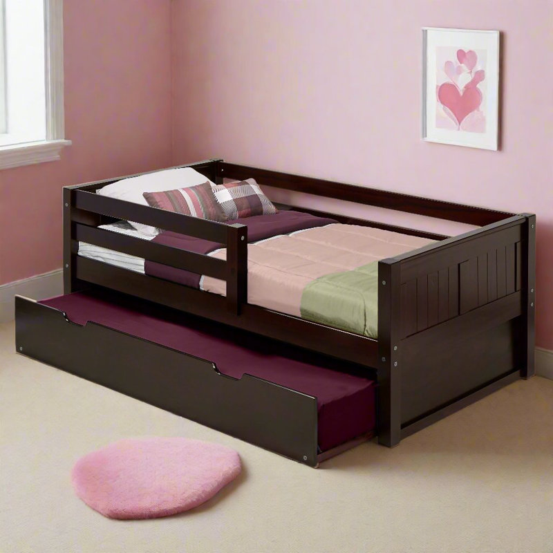 Ashni Kids Twin Daybed with Trundle, Cappuccino