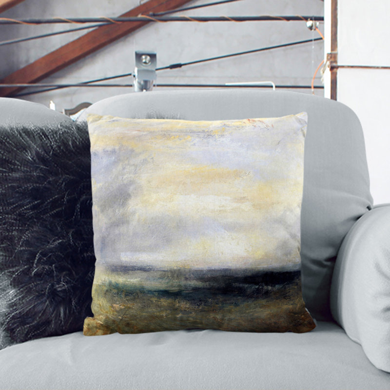 Margate From The Sea Square Throw Cushion, Stone, 40cm H x 40cm W x 15cm D