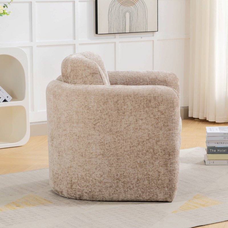 Chaise d'appoint rembourrée Kippar, chaise d'appoint, chaise de salon, chaise de chambre , Lin gris chaud