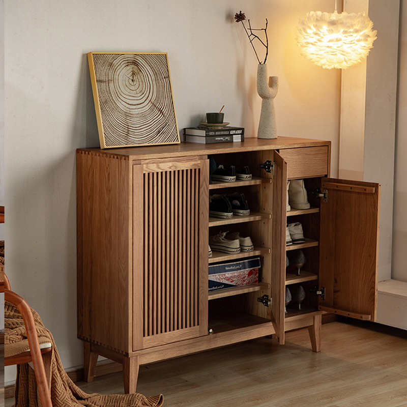 Armoire de rangement pour chaussures en bois massif 28 paires