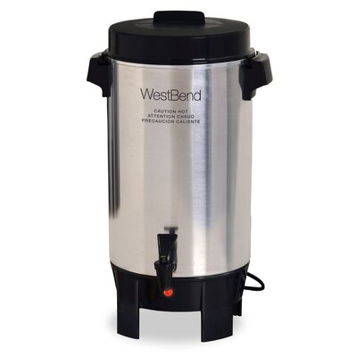 West Bend 42-Cup Polished Aluminum Urn Coffee Percolator -  CU0042PA23