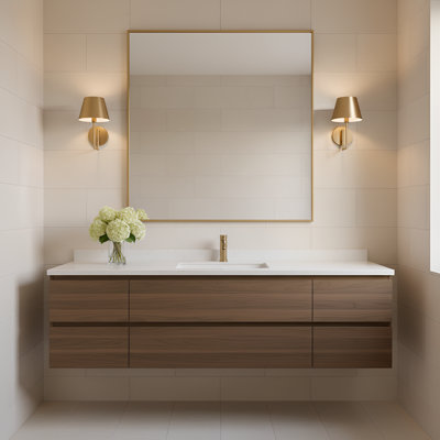 Applique murale de salle de bain 1 lumière Ender en laiton satiné avec abat-jour en laiton satiné Ender