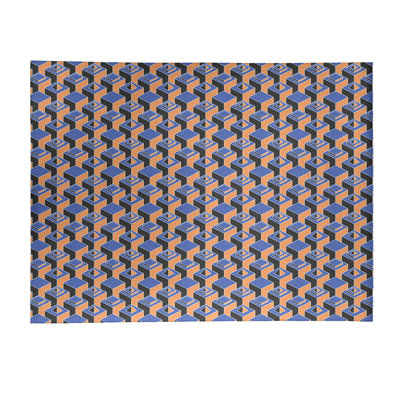 Tapis brun/noir/bleu foncé skyscrapers