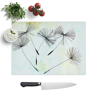 Tempered Glass Dandelion Seeds Chopping Board