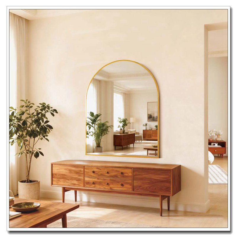 Miroir mural pour salle de bain, Doré