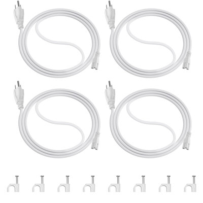 Cordon d'alimentation Barrina T8 Tx-s de 5 pi, fiche à 3 broches, extrémité femelle, câble d'alimentation avec prise pour luminaires de magasin / de croissance, 4 paquets