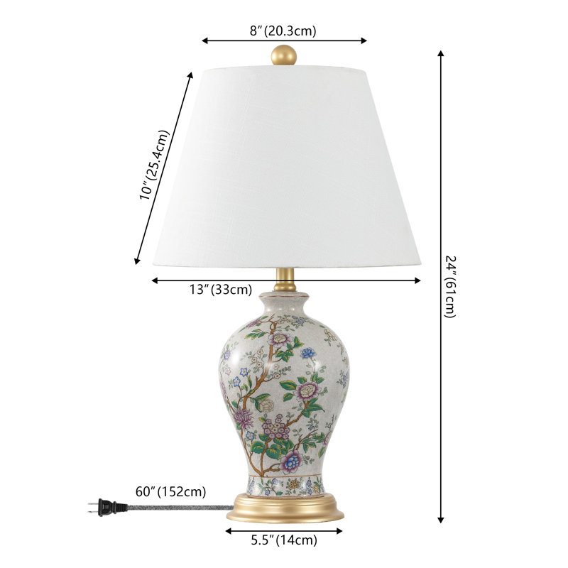 Elem Table Lamp, Gold/Beige/Green/Red
