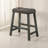 Set Of 2 Rustic Counter Stools, 25-Inch Backless Wooden Farmhouse Barstools With Faux Leather Seat, Distressed Finish, Space-Saving Design