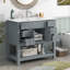 Meuble-lavabo 36 po avec lavabo supérieur, armoire de rangement moderne avec 2 portes à fermeture douce et 6 tiroirs, meuble-lavabo simple-1185631014